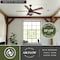 Vaxcel Huron Black and Burnished Teak Farmhouse Indoor Ceiling Fan with LED Cage Light Kit and Remote F0114 - alternate 4